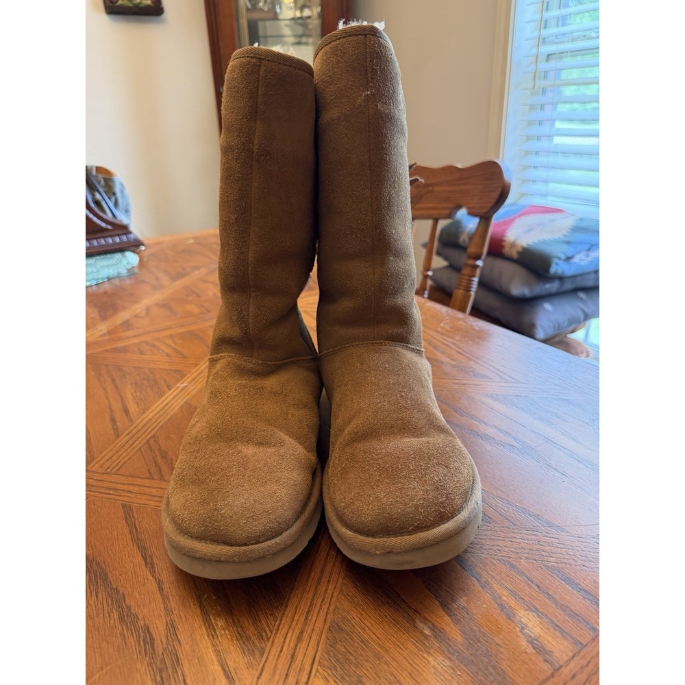 UGG EVERLEIGH BOW 1005386 CHESTNUT WOMENS BOOTS Size 9 Preowned